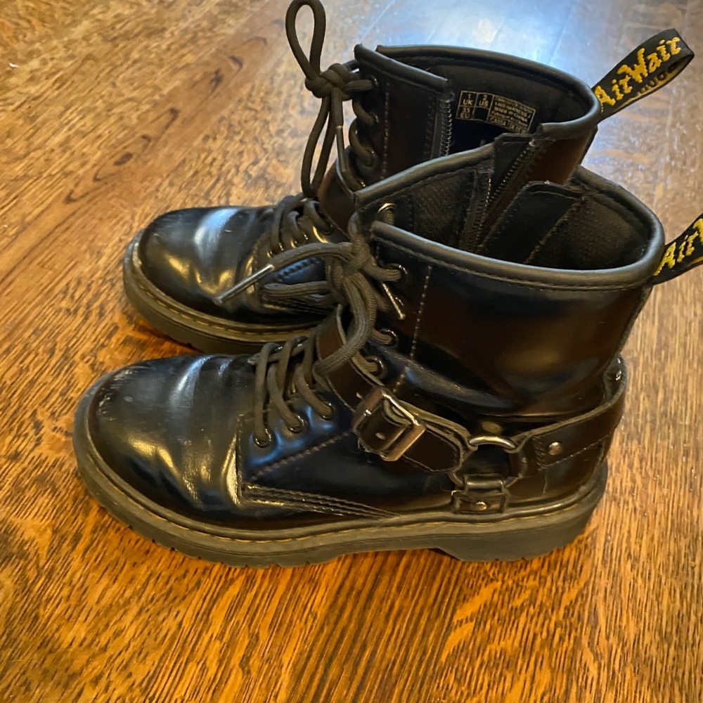 Kids Black Harness 1460 Boots size 2